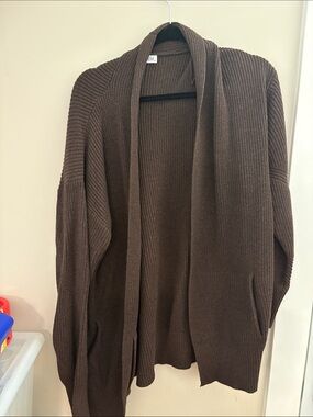 Zyia Cozy Chunky Knit Open Cardigan - Brown
